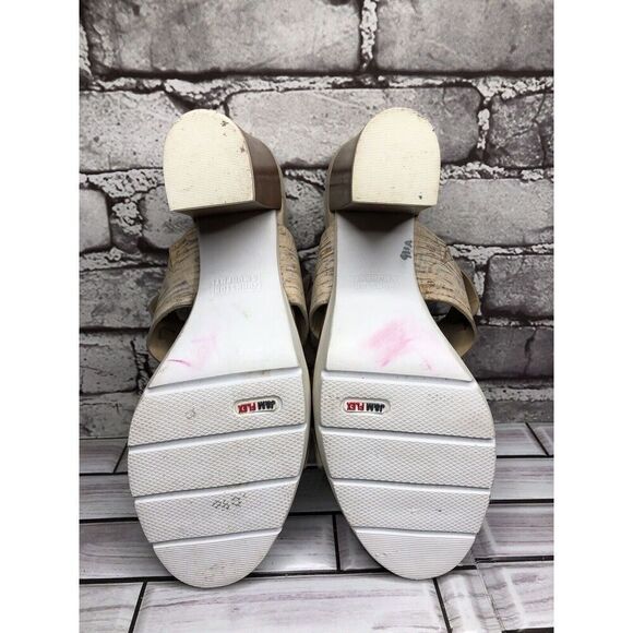 Johnston & Murphy Kayla Taupe Leather Heel Strappy Sandals Women’s Sz 9M US/40EU - Picture 7 of 16